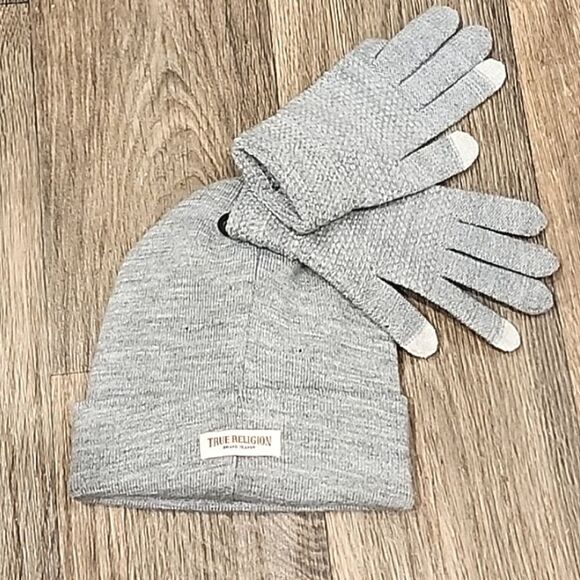 True Religion Rhinestone Beanie & Glove Set main image 12